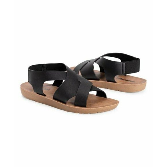 Muk Luks Black About Mary Sandals Women's Size 10 - Picture 1 of 5